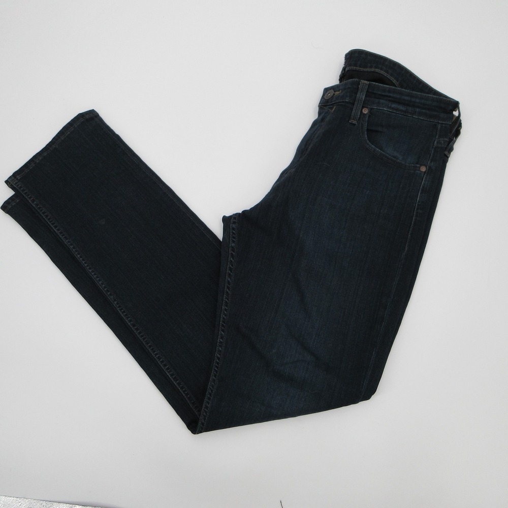 Paige Federal Slim Straight Leg Jeans Dark Indigo Blue Size 36 Made in USA